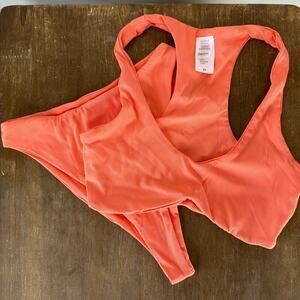 NWOT Naked Wardrobe Coral Ribbed Bikini Set - Size XS